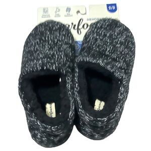 NEW Dearfoams Kids Knit Slippers Sz 2/3